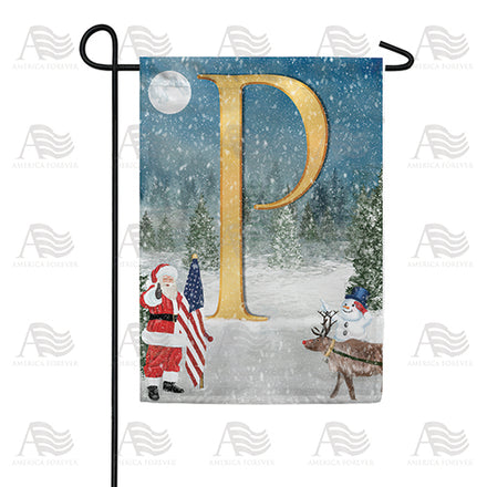 America Forever Merry Christmas USA Monogram Garden Flag