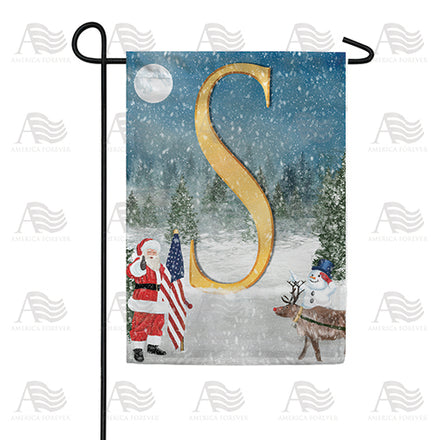 America Forever Merry Christmas USA Monogram Garden Flag