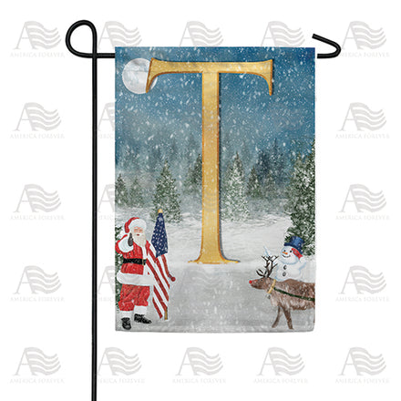 America Forever Merry Christmas USA Monogram Garden Flag