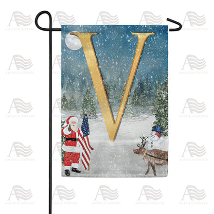America Forever Merry Christmas USA Monogram Garden Flag
