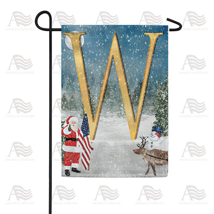 America Forever Merry Christmas USA Monogram Garden Flag