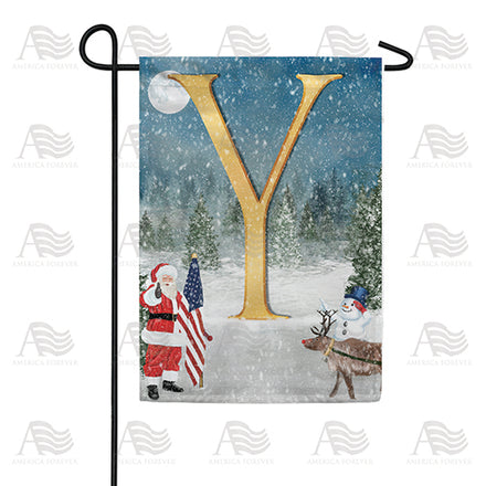 America Forever Merry Christmas USA Monogram Garden Flag