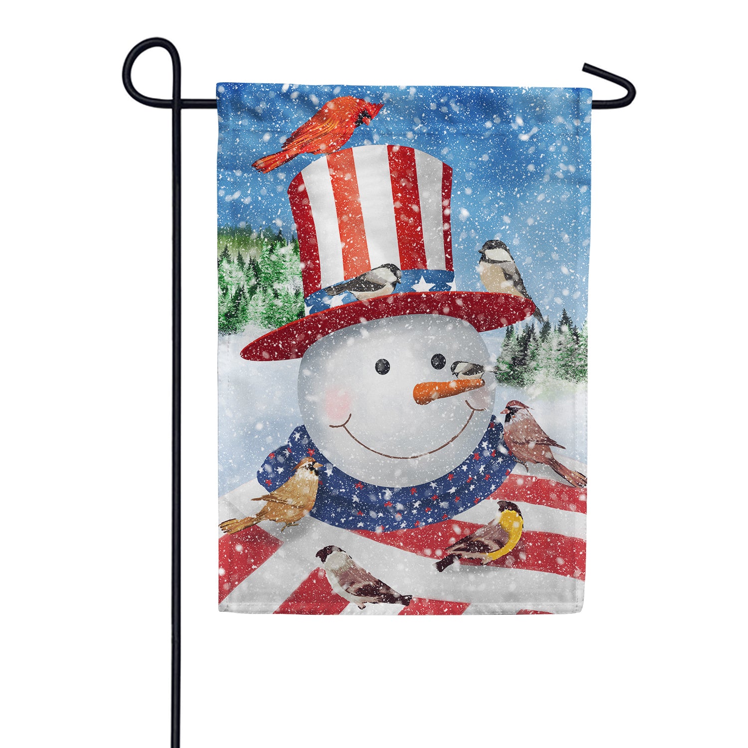 America Forever Uncle Snowman Garden Flag
