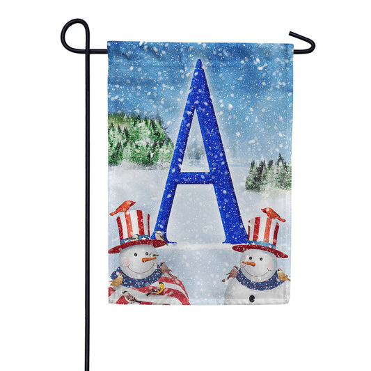 America Forever Uncle Snowman Monogram Garden Flag