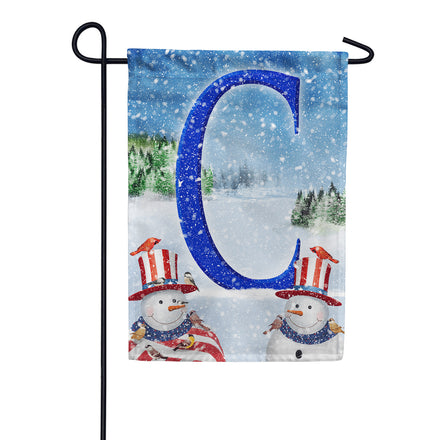 America Forever Uncle Snowman Monogram Garden Flag