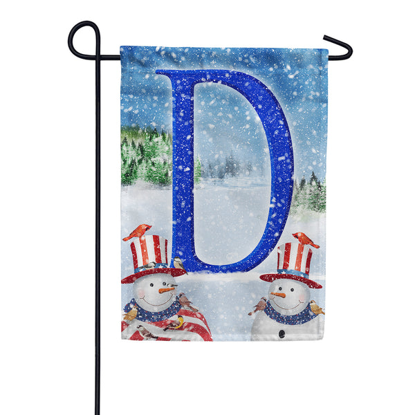America Forever Uncle Snowman Monogram Garden Flag