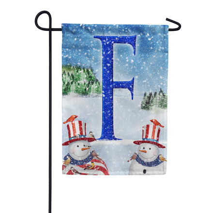 America Forever Uncle Snowman Monogram Garden Flag