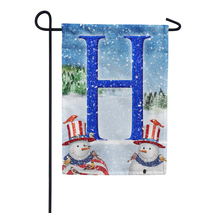 America Forever Uncle Snowman Monogram Garden Flag