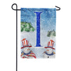 America Forever Uncle Snowman Monogram Garden Flag