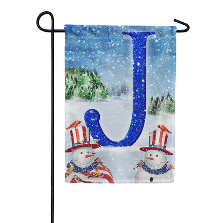 America Forever Uncle Snowman Monogram Garden Flag