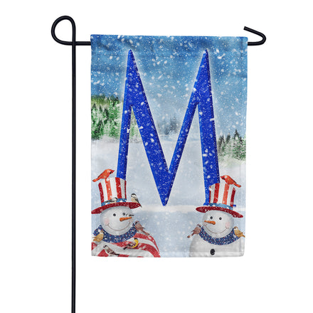 America Forever Uncle Snowman Monogram Garden Flag