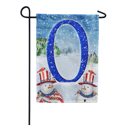 America Forever Uncle Snowman Monogram Garden Flag