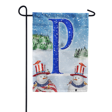 America Forever Uncle Snowman Monogram Garden Flag