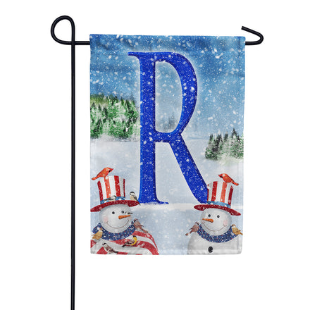 America Forever Uncle Snowman Monogram Garden Flag