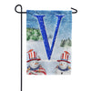 America Forever Uncle Snowman Monogram Garden Flag