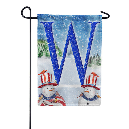 America Forever Uncle Snowman Monogram Garden Flag