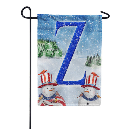 America Forever Uncle Snowman Monogram Garden Flag