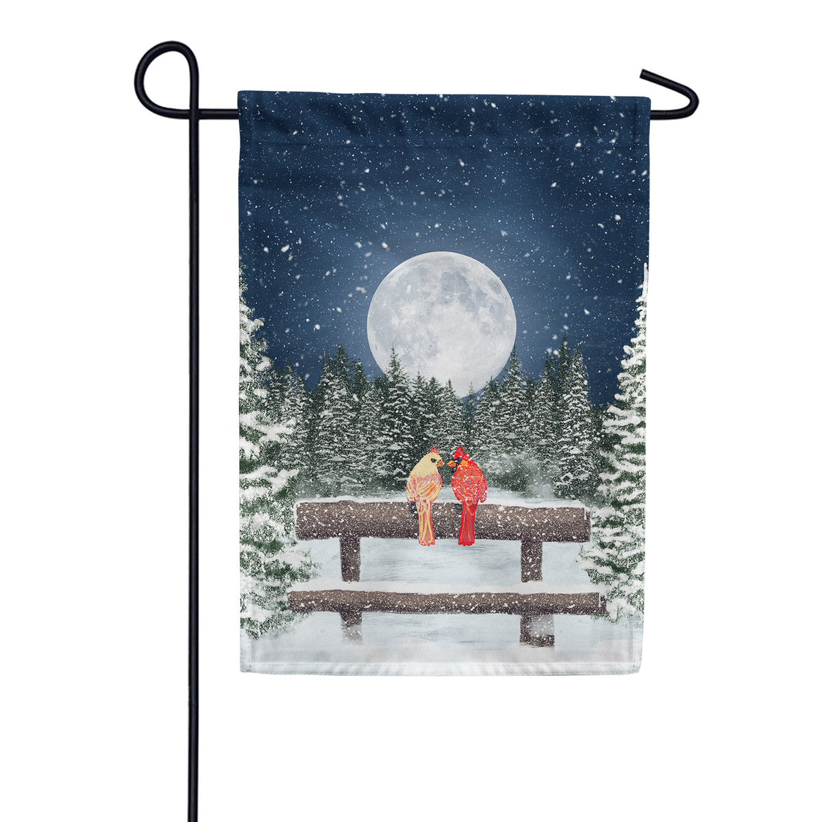 America Forever Winter Moon Garden Flag