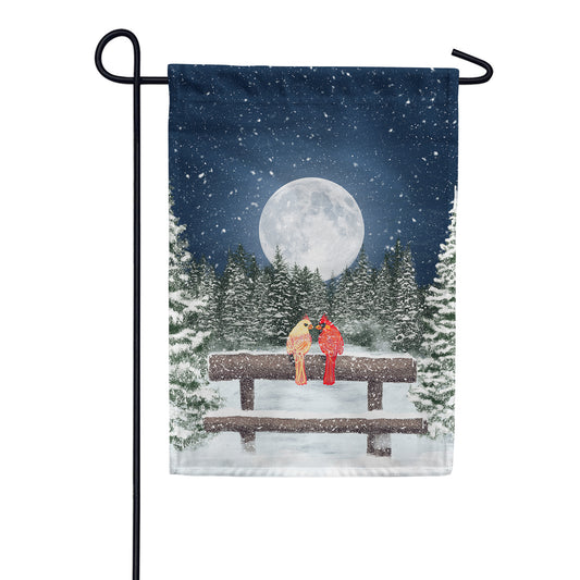 America Forever Winter Moon Garden Flag