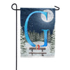 America Forever Winter Moon Monogram Garden Flag