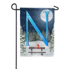 America Forever Winter Moon Monogram Garden Flag