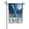 America Forever Winter Moon Monogram Garden Flag
