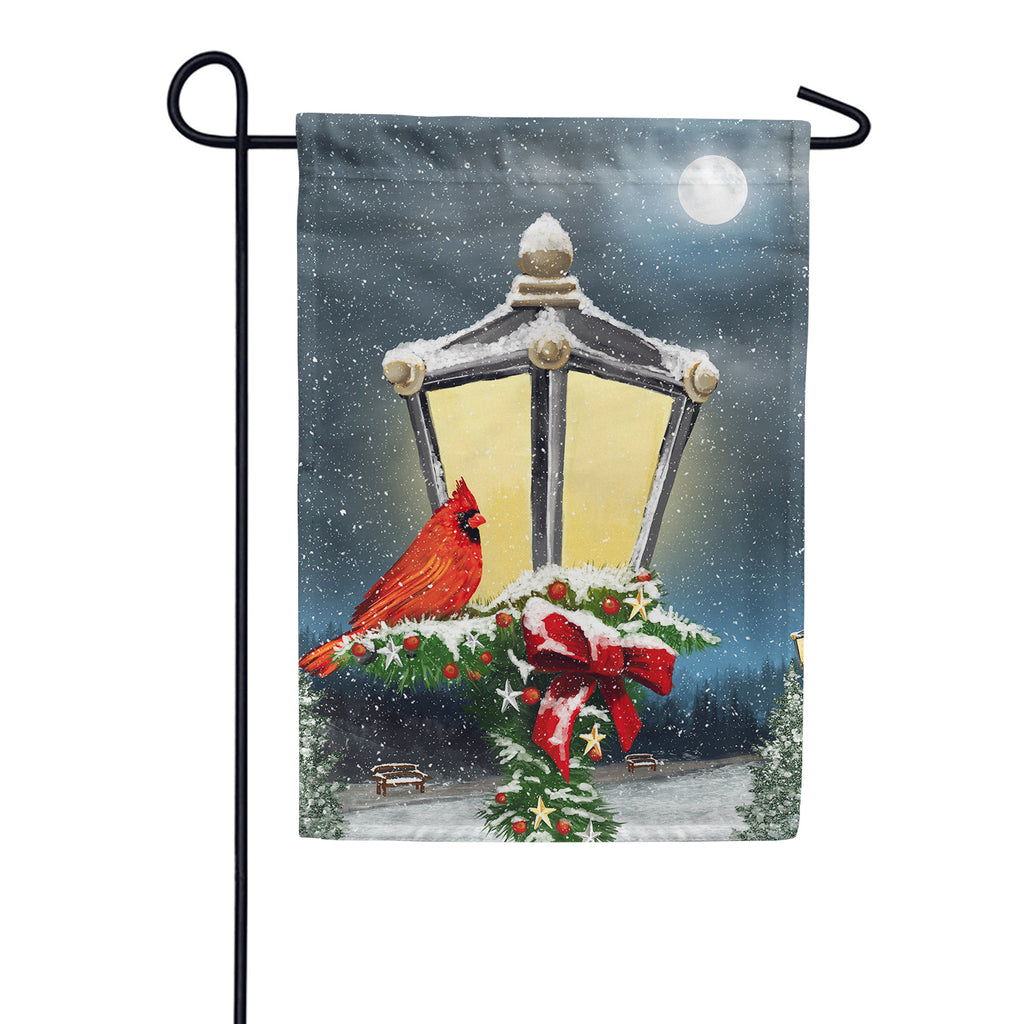 America Forever Winter Lamp Warmth Garden Flag