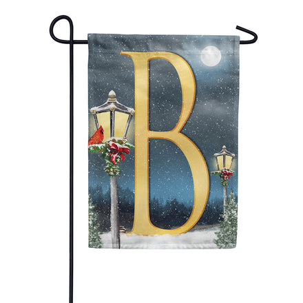 America Forever Winter Lamp Warmth Monogram Garden Flag