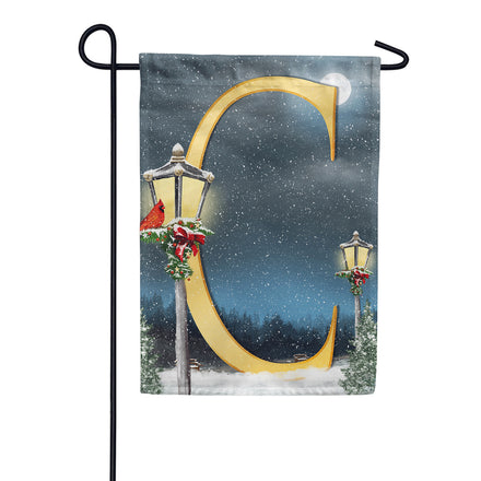 America Forever Winter Lamp Warmth Monogram Garden Flag