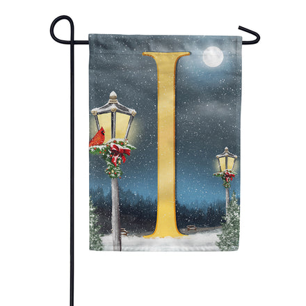 America Forever Winter Lamp Warmth Monogram Garden Flag