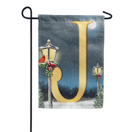 America Forever Winter Lamp Warmth Monogram Garden Flag