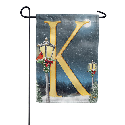 America Forever Winter Lamp Warmth Monogram Garden Flag