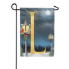 America Forever Winter Lamp Warmth Monogram Garden Flag