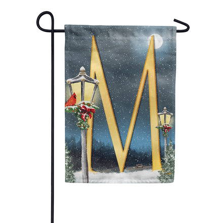 America Forever Winter Lamp Warmth Monogram Garden Flag