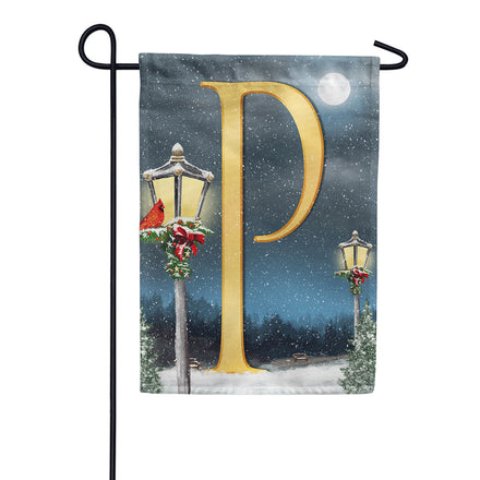 America Forever Winter Lamp Warmth Monogram Garden Flag