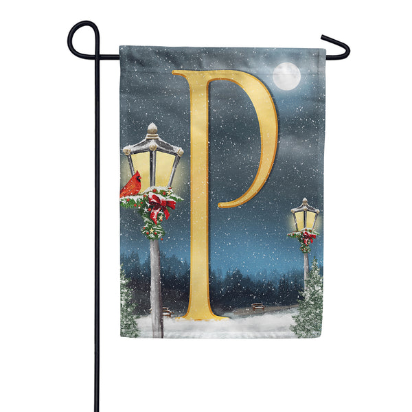America Forever Winter Lamp Warmth Monogram Garden Flag