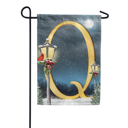 America Forever Winter Lamp Warmth Monogram Garden Flag