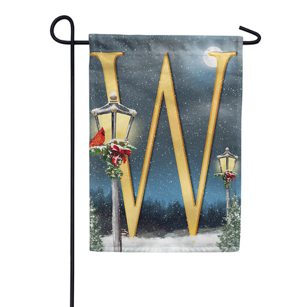 America Forever Winter Lamp Warmth Monogram Garden Flag