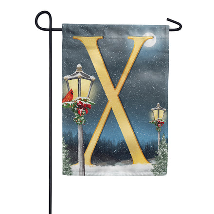 America Forever Winter Lamp Warmth Monogram Garden Flag