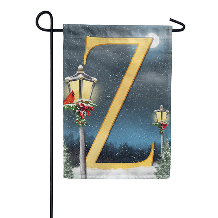 America Forever Winter Lamp Warmth Monogram Garden Flag