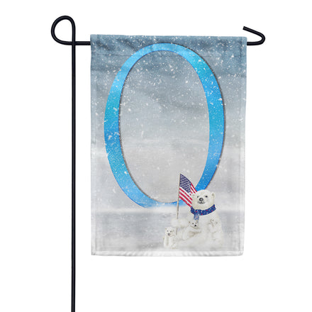 America Forever Polar Bear Snow Family Monogram Garden Flag
