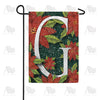 America Forever Snowy Poinsettias Monogram Garden Flag