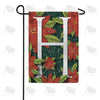 America Forever Snowy Poinsettias Monogram Garden Flag