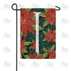 America Forever Snowy Poinsettias Monogram Garden Flag