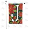 America Forever Snowy Poinsettias Monogram Garden Flag