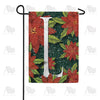 America Forever Snowy Poinsettias Monogram Garden Flag