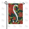 America Forever Snowy Poinsettias Monogram Garden Flag