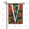America Forever Snowy Poinsettias Monogram Garden Flag