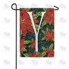 America Forever Snowy Poinsettias Monogram Garden Flag