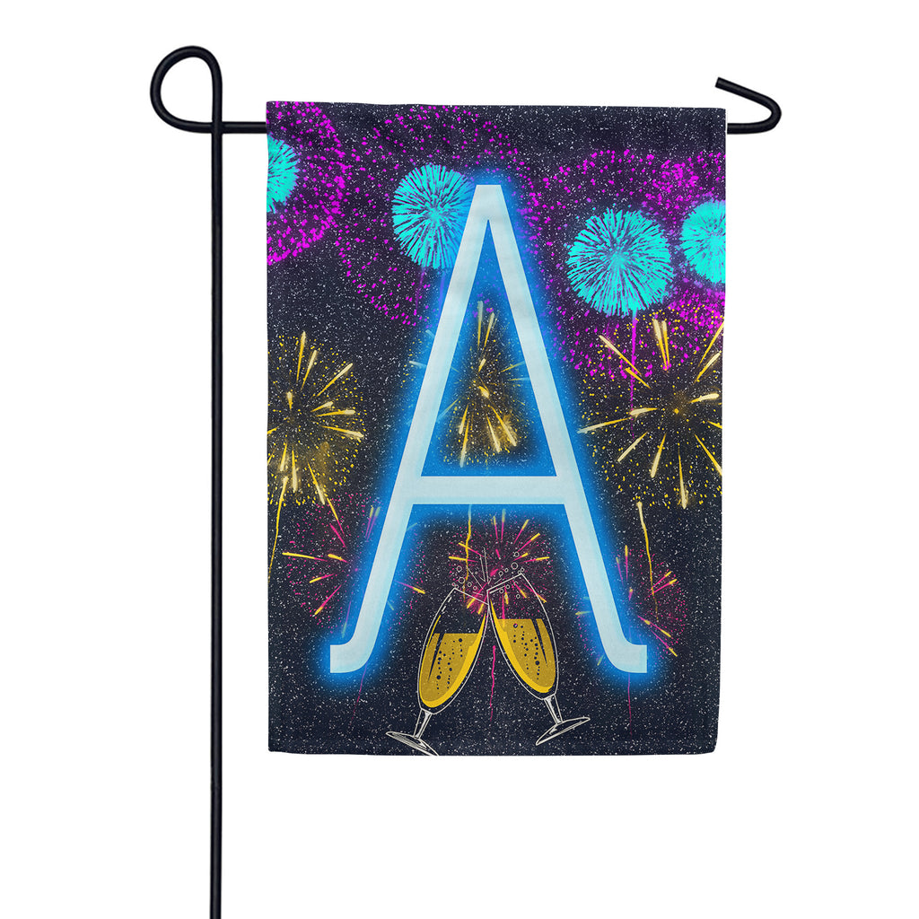 America Forever New Year Celebration Monogram Garden Flag